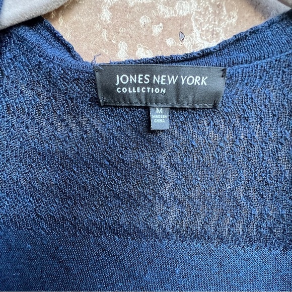 Jones New York Blue Linen Viscose Cardigan, size Medium - Picture 3 of 7